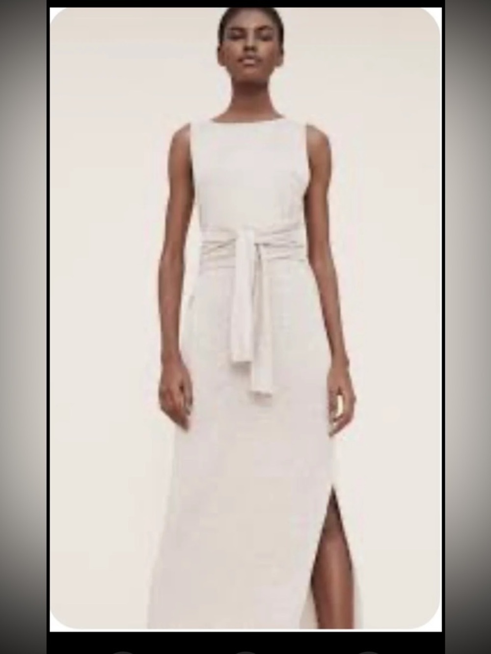 Theory Linen Blend Dantine Sag Harbor Tie Waist Wrap Midi Dress Oatmeal 
Medium - Picture 6 of 14